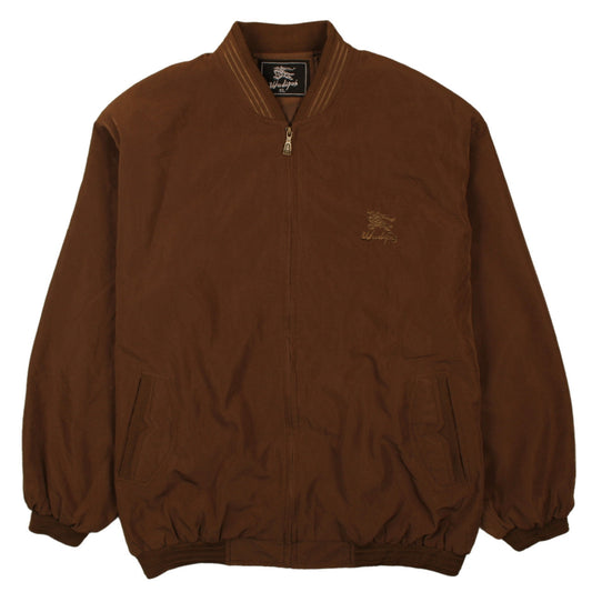 Wudipos Men's Brown XL Bomber Jacket Cotton Twill Zip Casual