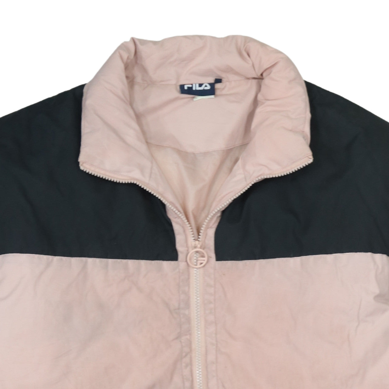 Fila Women Pink Puffer Jacket Size M Full Zip Winter Coat