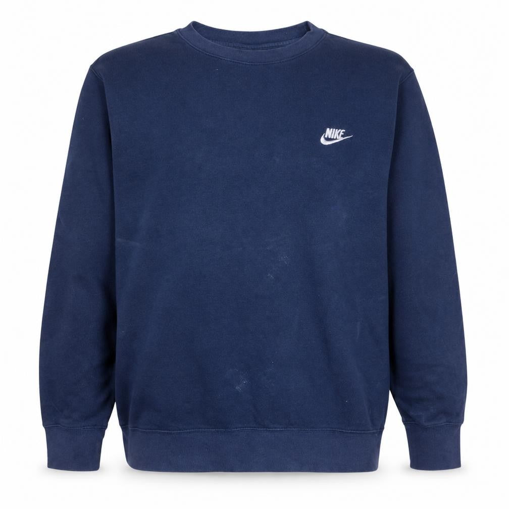 Nike Men's Blue L Fleece Pullover Sweatshirt Crew Neck Logo
