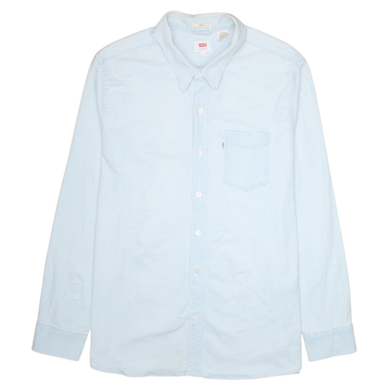 Levi's Men's Light Blue Cotton Stretch Button-Up Shirt XXL