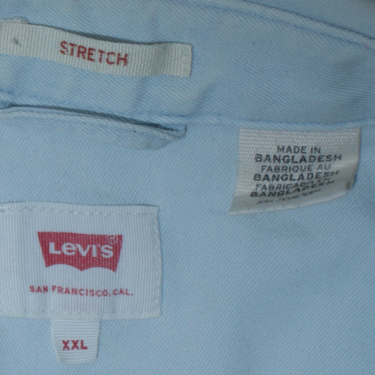 Levi's Men's Light Blue Cotton Stretch Button-Up Shirt XXL