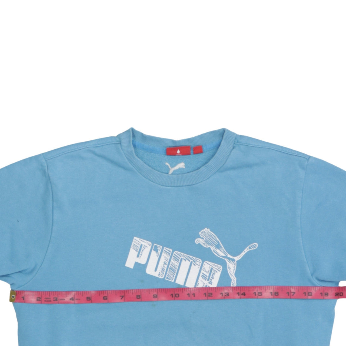 Puma Boys Blue Pullover Sweatshirt Logo Crew Neck Size 14 Years