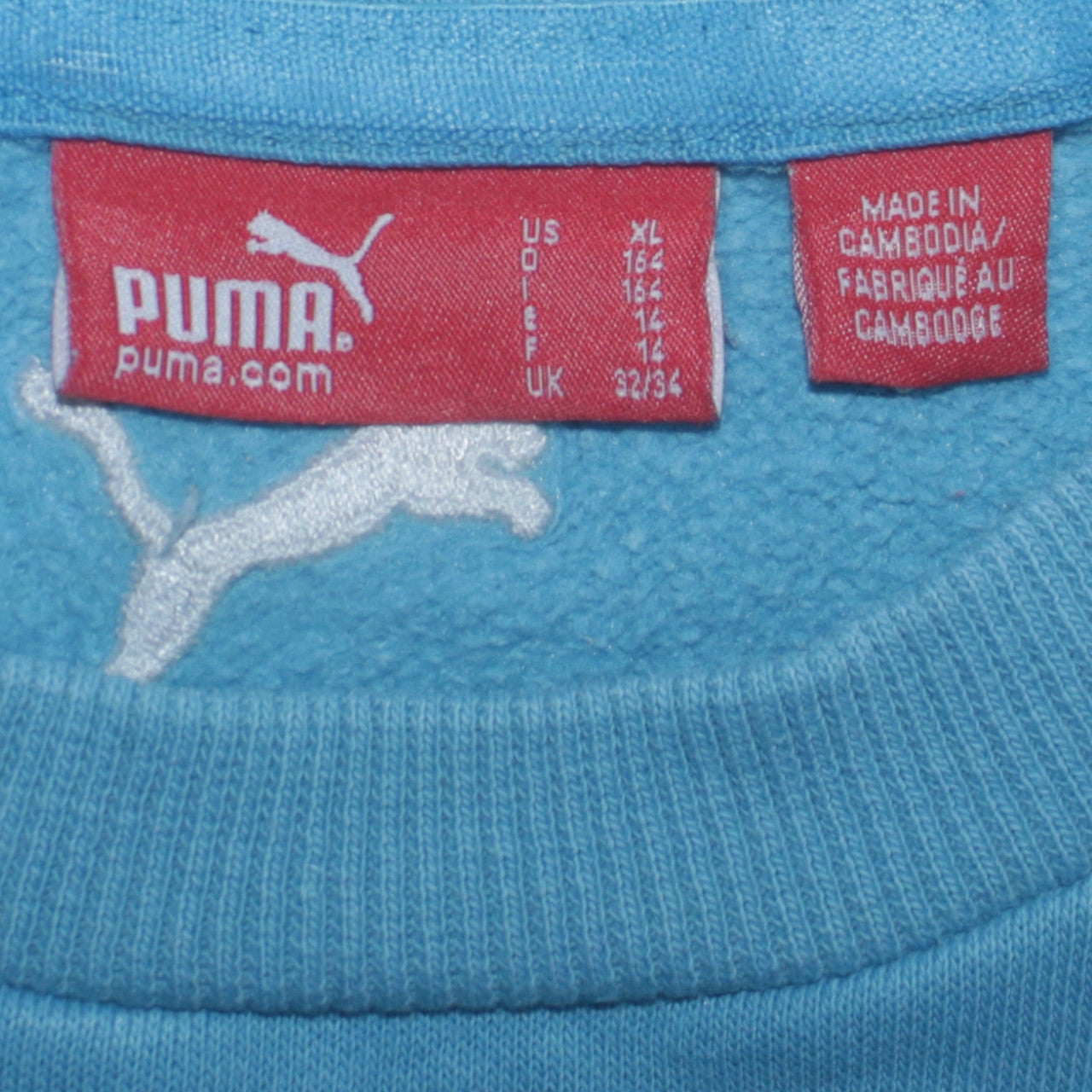 Puma Boys Blue Pullover Sweatshirt Logo Crew Neck Size 14 Years