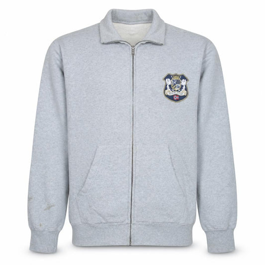 Napapijri Men's Grey XXL Full Zip Sweatshirt with Logo Crest