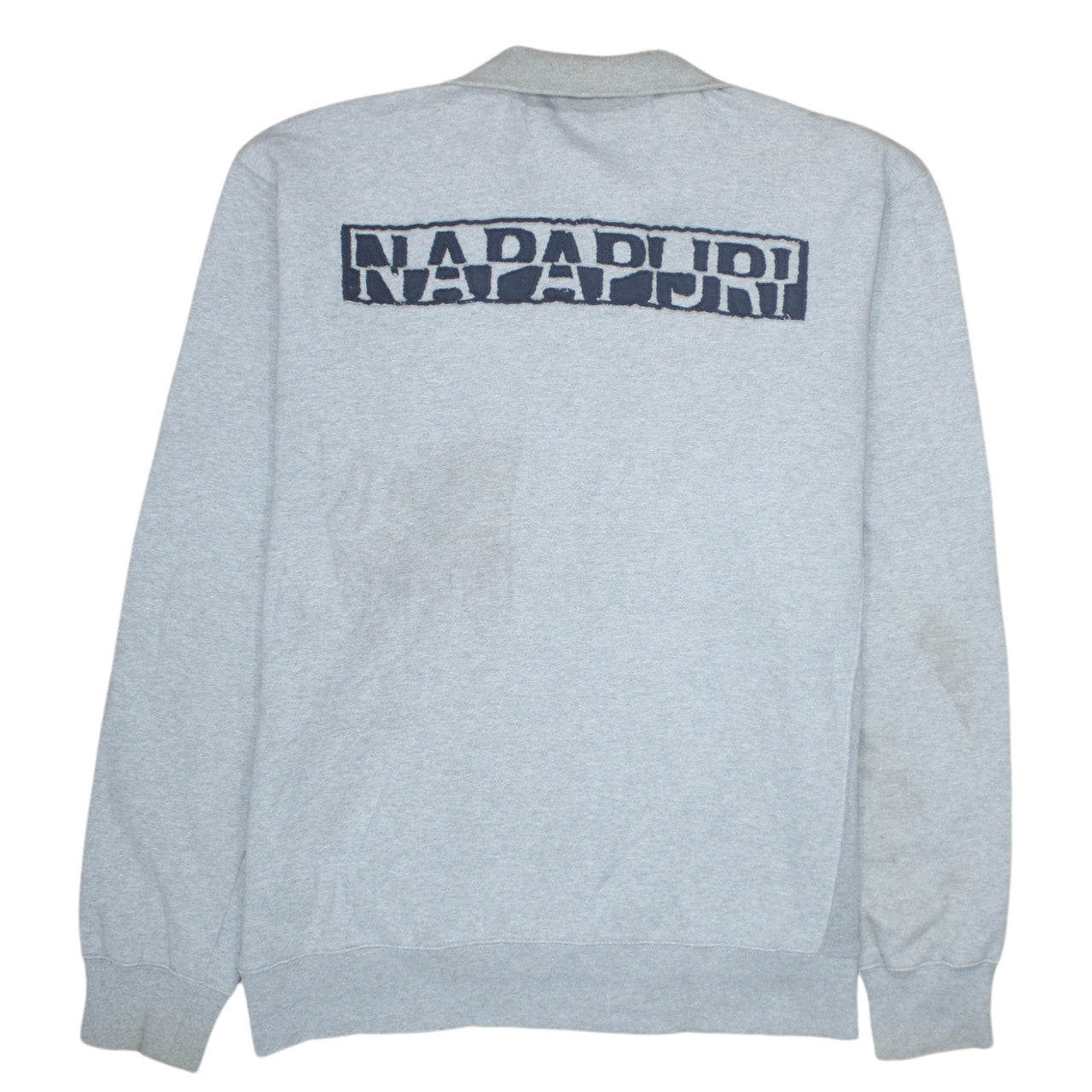 Napapijri Men's Grey XXL Full Zip Sweatshirt with Logo Crest