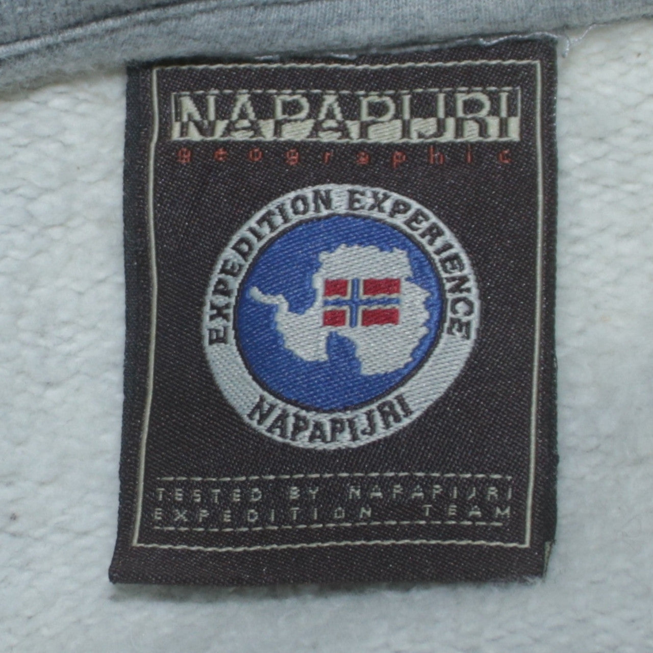 Napapijri Men's Grey XXL Full Zip Sweatshirt with Logo Crest