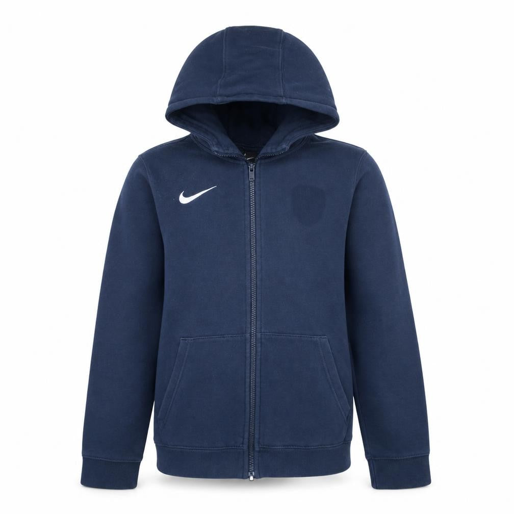 Nike Boys Navy Blue Full Zip Hoodie Size L 147-158cm Cotton Blend