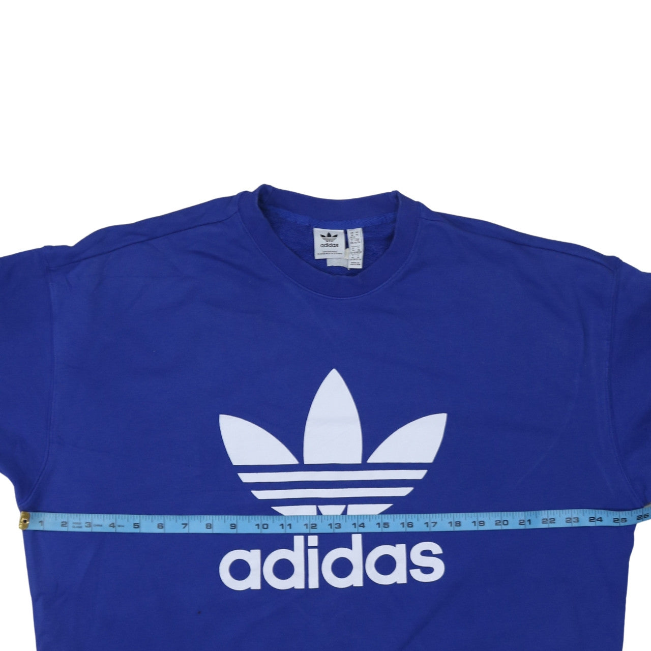 Adidas Women Blue XL Sweatshirt Pullover Crew Neck Logo Graphic