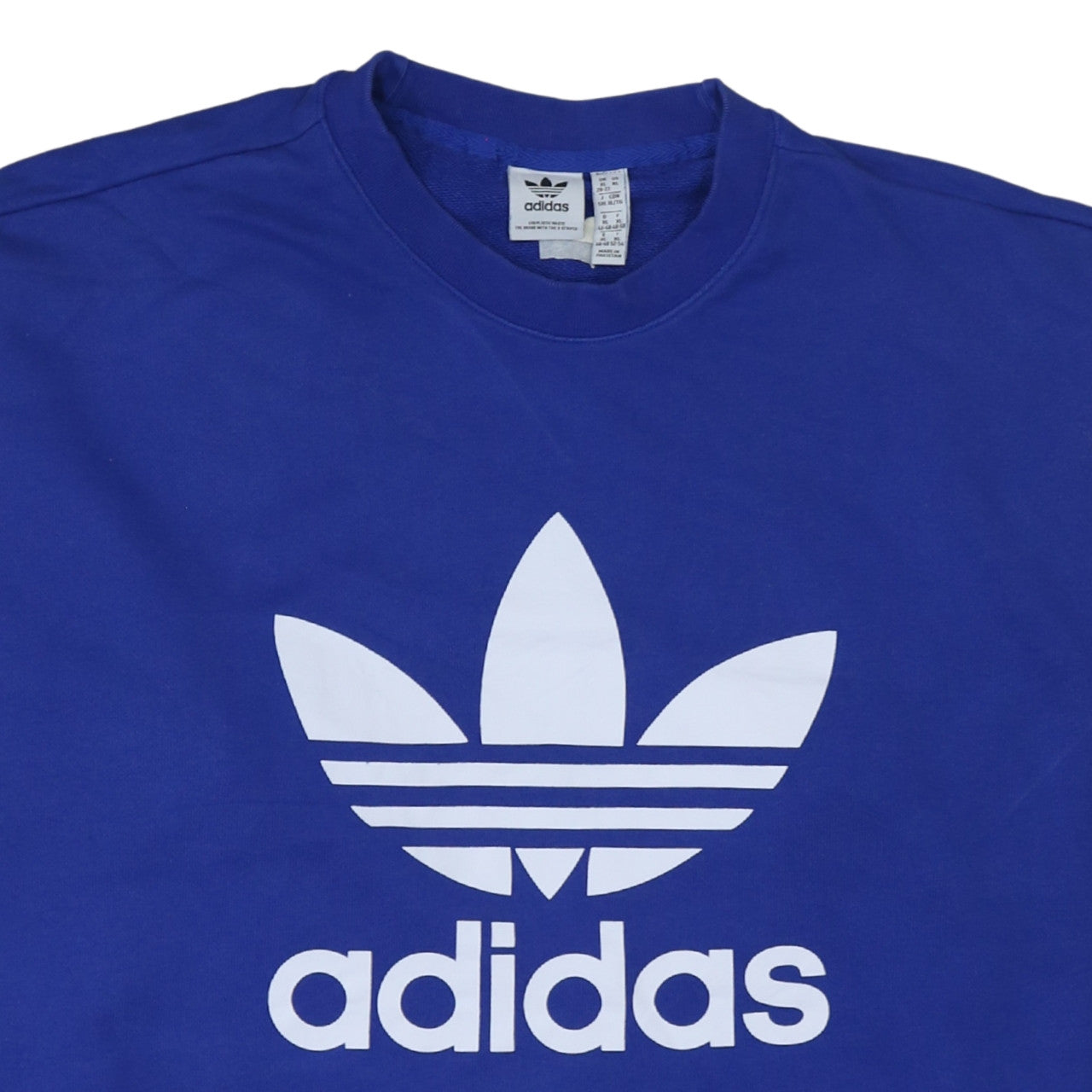Adidas Women Blue XL Sweatshirt Pullover Crew Neck Logo Graphic