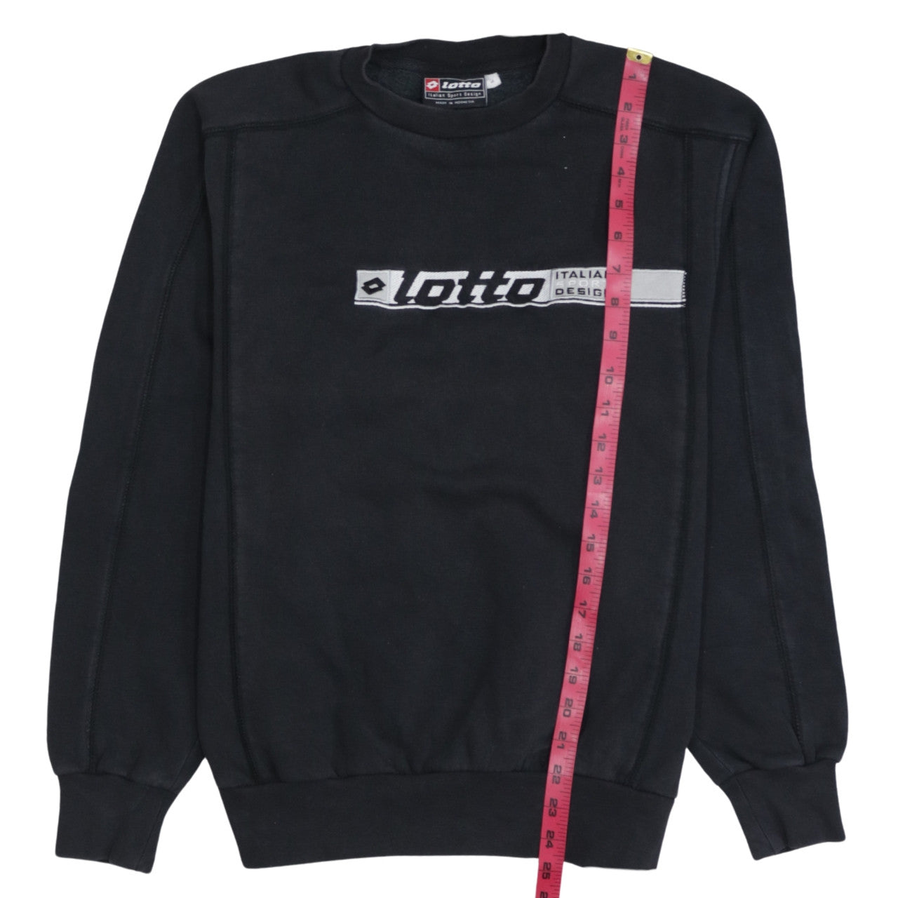 Lotto Mens Black Logo Pullover Sweatshirt Size M Italian Design