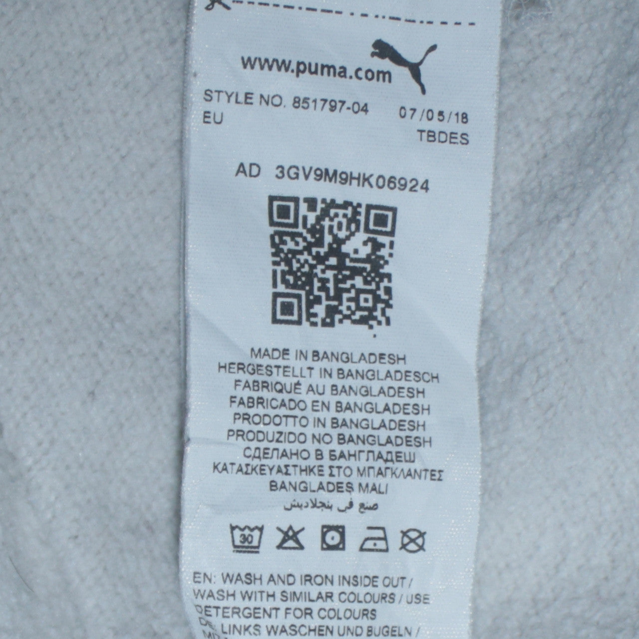 Puma Women Grey Hooded Pullover Hoodie UK 8 with Logo Print
