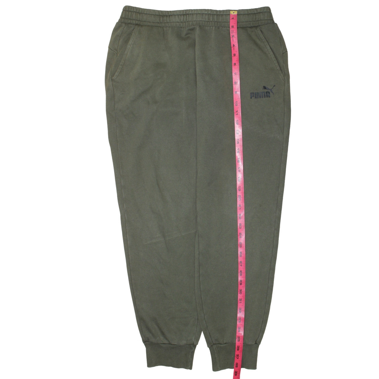 Puma Men’s Green XL Jogger Sweatpants Fleece Cuffed Tapered
