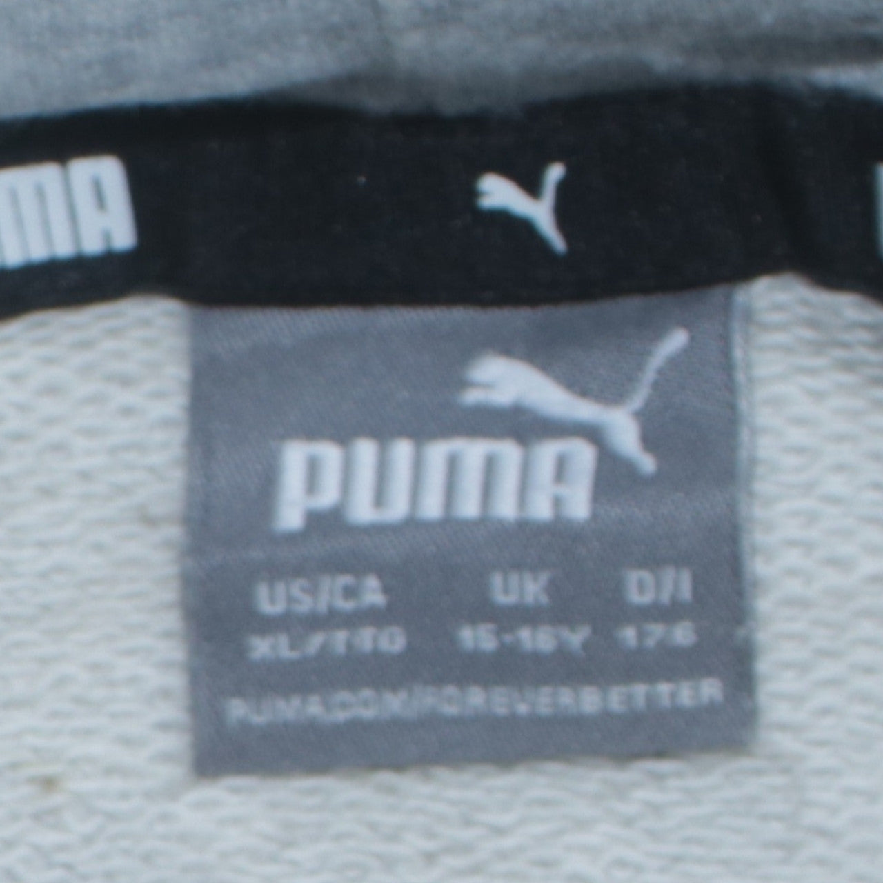 Puma Boys Grey Pullover Hoodie XL 15-16 Years Logo Print Cotton Blend