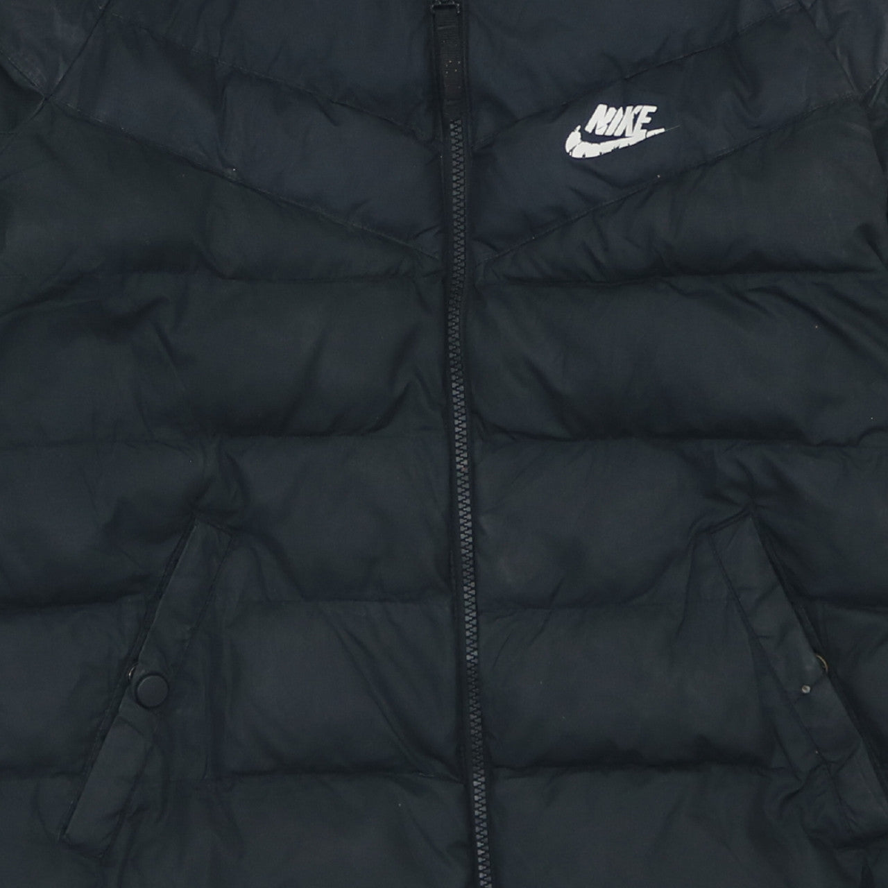 Nike Boys Black Hooded Puffer Jacket Size L 147-158cm Winter Coat