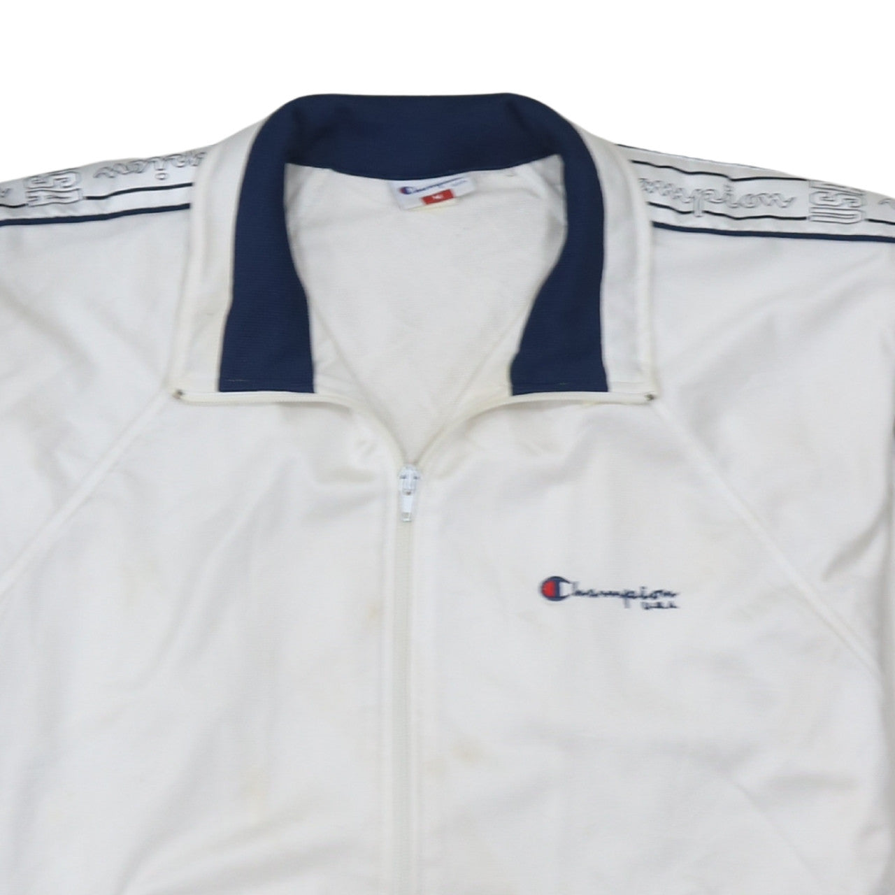 Champion USA Men's White Full Zip Track Sweatshirt M