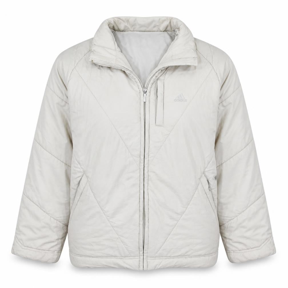 Adidas Women Ivory Quilted Puffer Jacket Size 16 Regular Fit