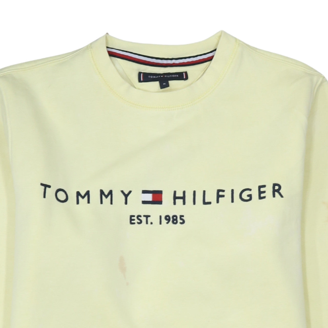 Tommy Hilfiger Men Yellow Logo Pullover Sweatshirt M