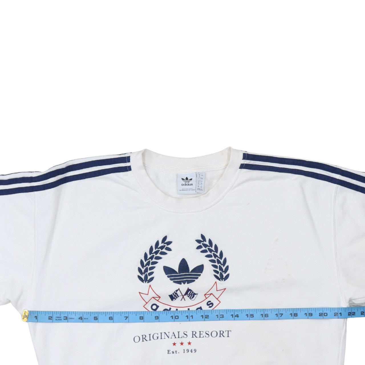 Adidas Women's White Crew Neck Sweatshirt Size 8 Originals Resort Logo