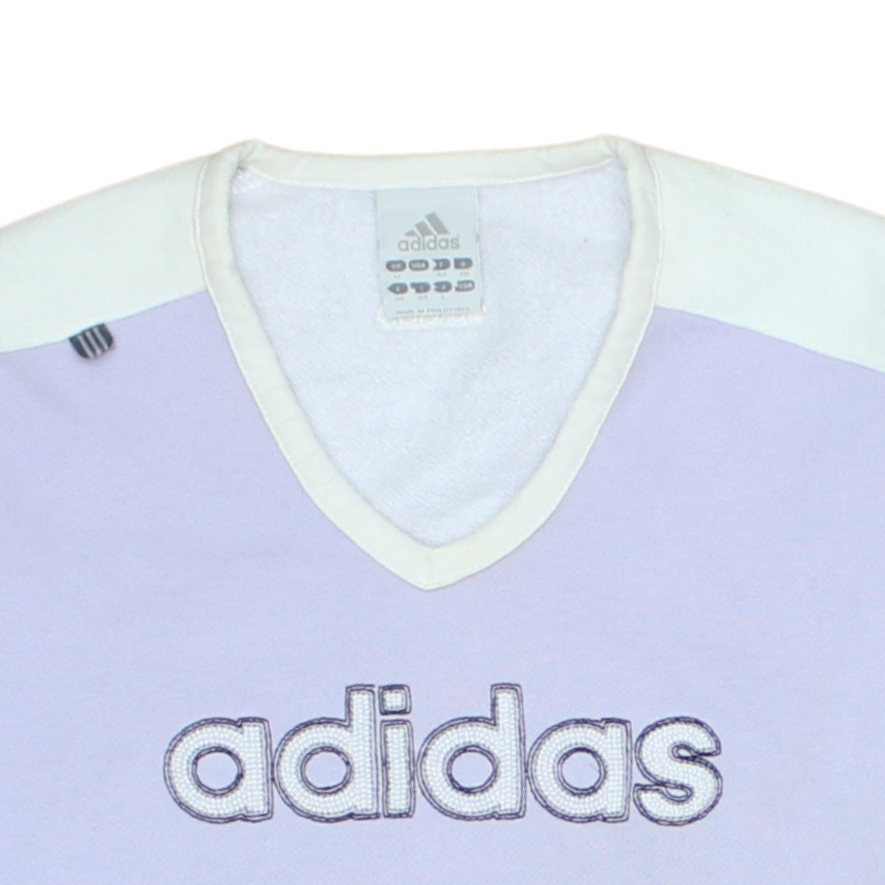 Adidas Women Purple White V-Neck Pullover Sweatshirt Size 12