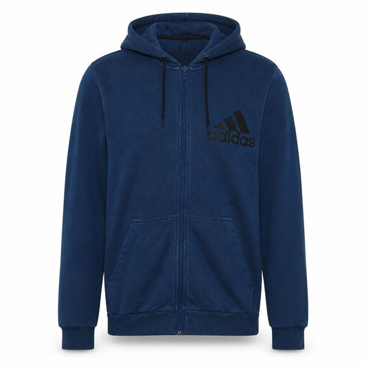 Adidas Men's Blue Full Zip Hoodie Size M Sports Fleece