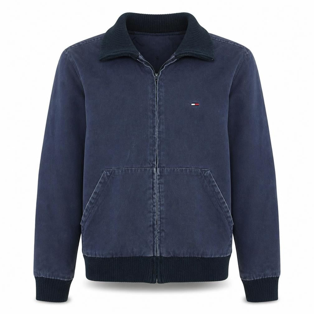 Tommy Hilfiger Mens Blue Bomber Jacket M Cotton Classic Style