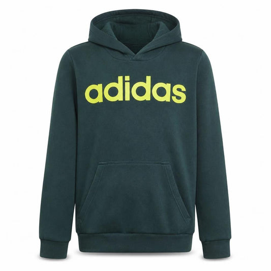 Adidas Boys Green Pullover Hoodie 15-16 Years Logo Print Sweatshirt