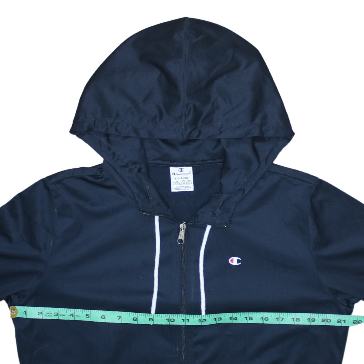 Champion Men's Blue Full Zip Hoodie XL Polyester Sportswear