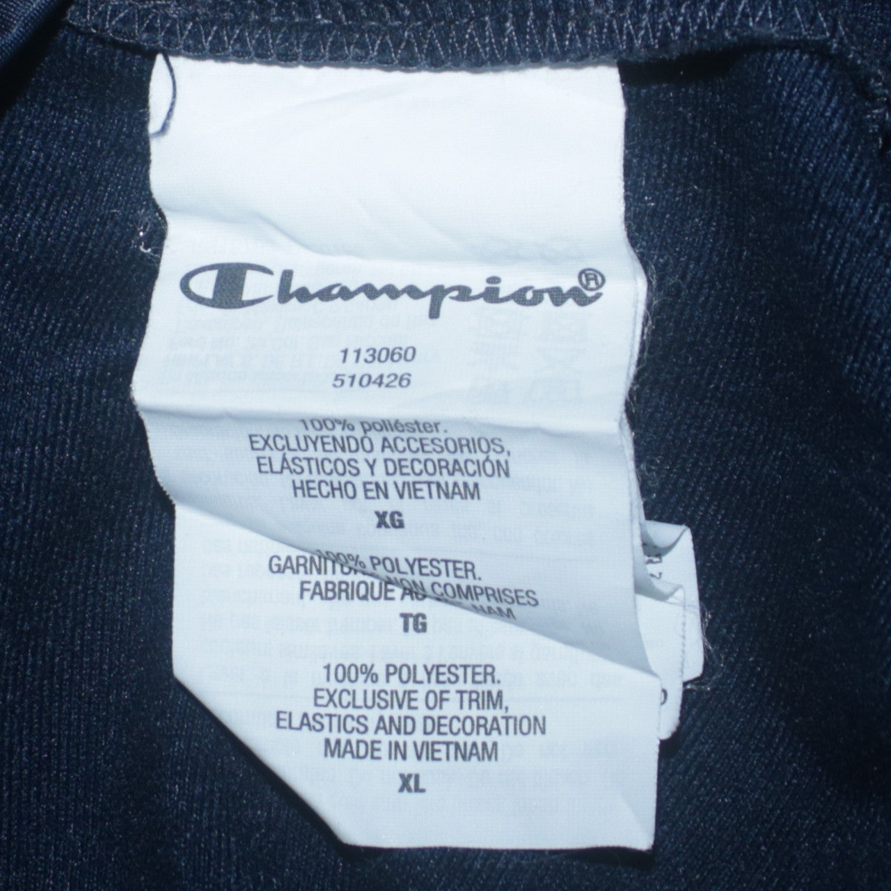 Champion Men's Blue Full Zip Hoodie XL Polyester Sportswear