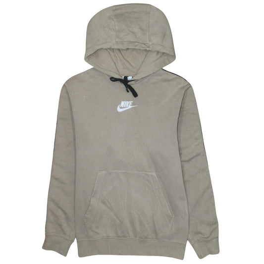 Nike Men's Beige Pullover Hoodie XS Logo Fleece Sweatshirt