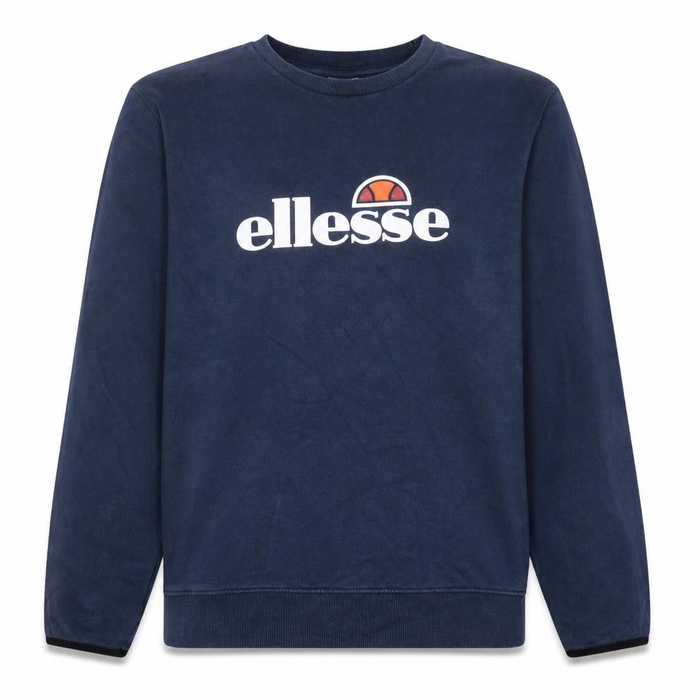 Ellesse Men Blue 2XL Crew Neck Pullover Sweatshirt Retro Logo
