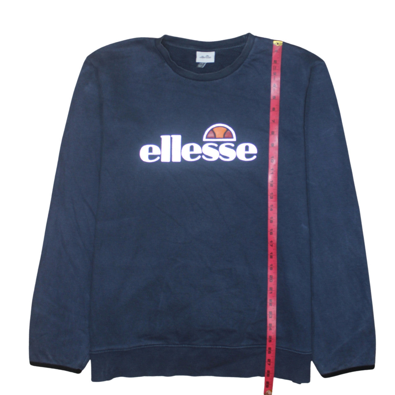 Ellesse Men Blue 2XL Crew Neck Pullover Sweatshirt Retro Logo