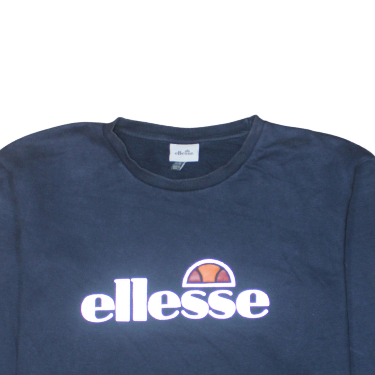 Ellesse Men Blue 2XL Crew Neck Pullover Sweatshirt Retro Logo