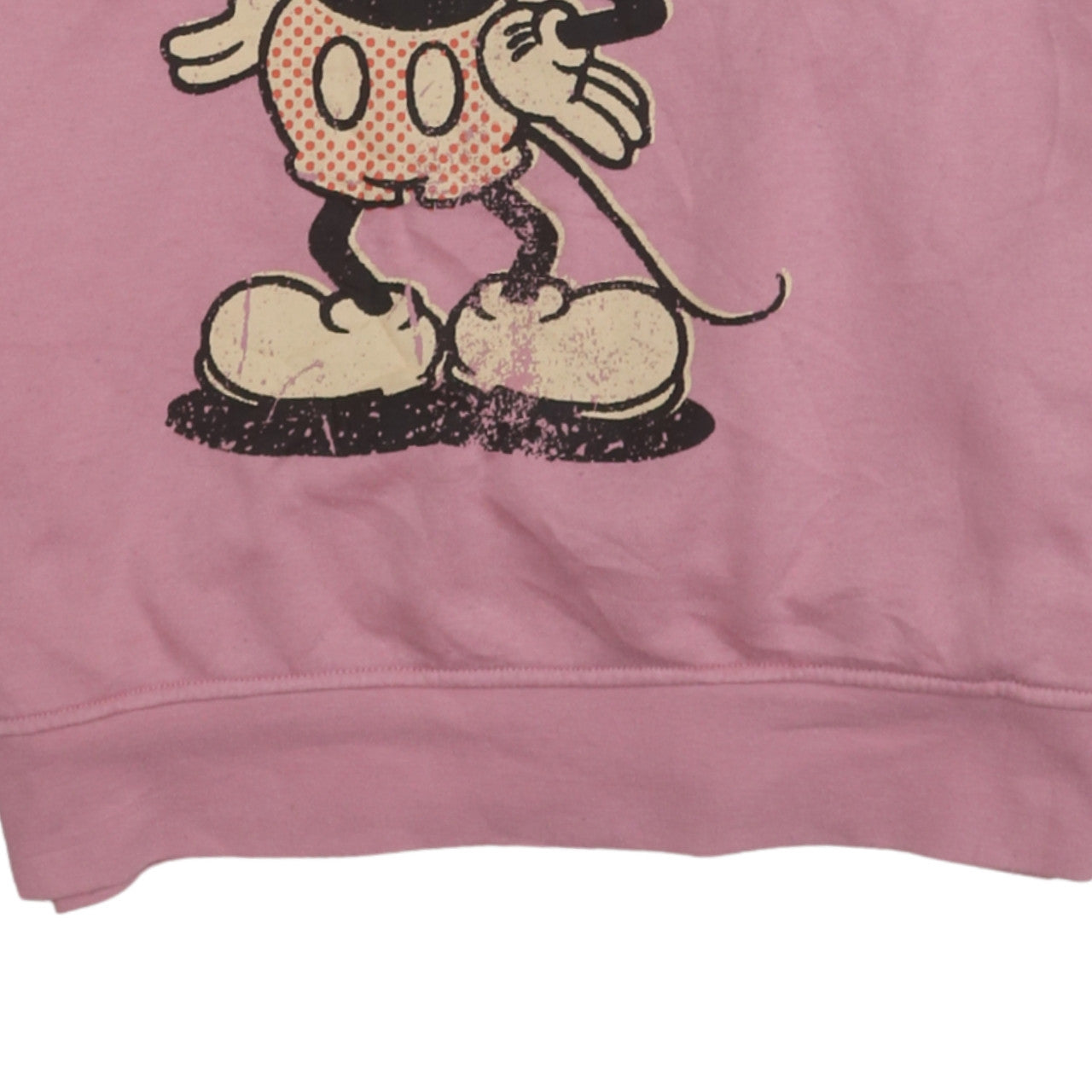 Primark Disney Women Pink Hooded Pullover Hoodie XS Mickey Mouse Print
