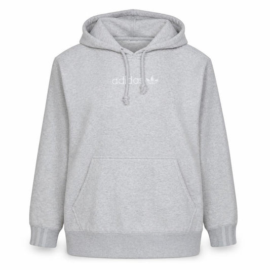 Adidas Women Grey Pullover Hoodie Small Logo Hooded Sweatshirt