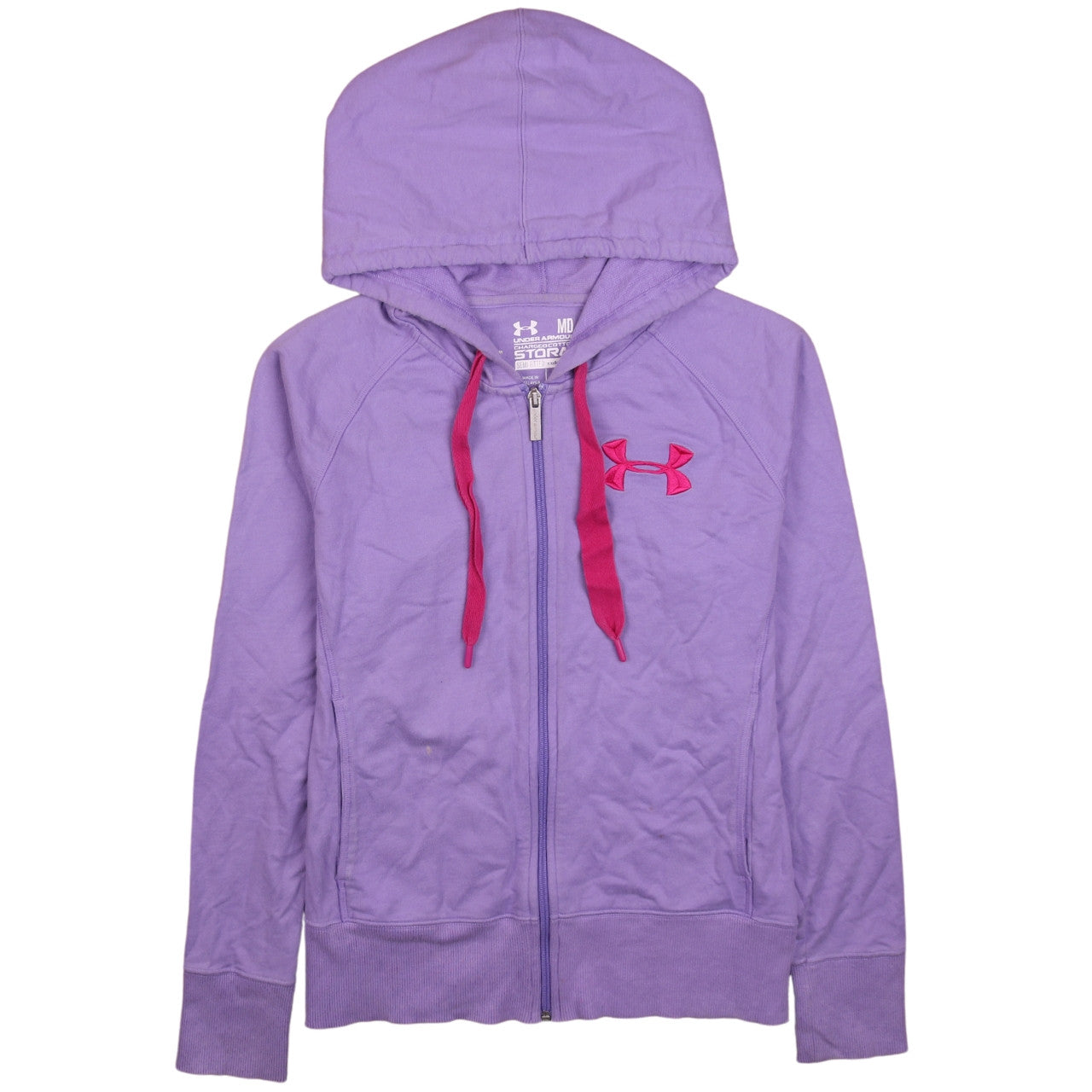 Under Armour Women Purple Full Zip Hoodie Size M Charged Cotton Storm