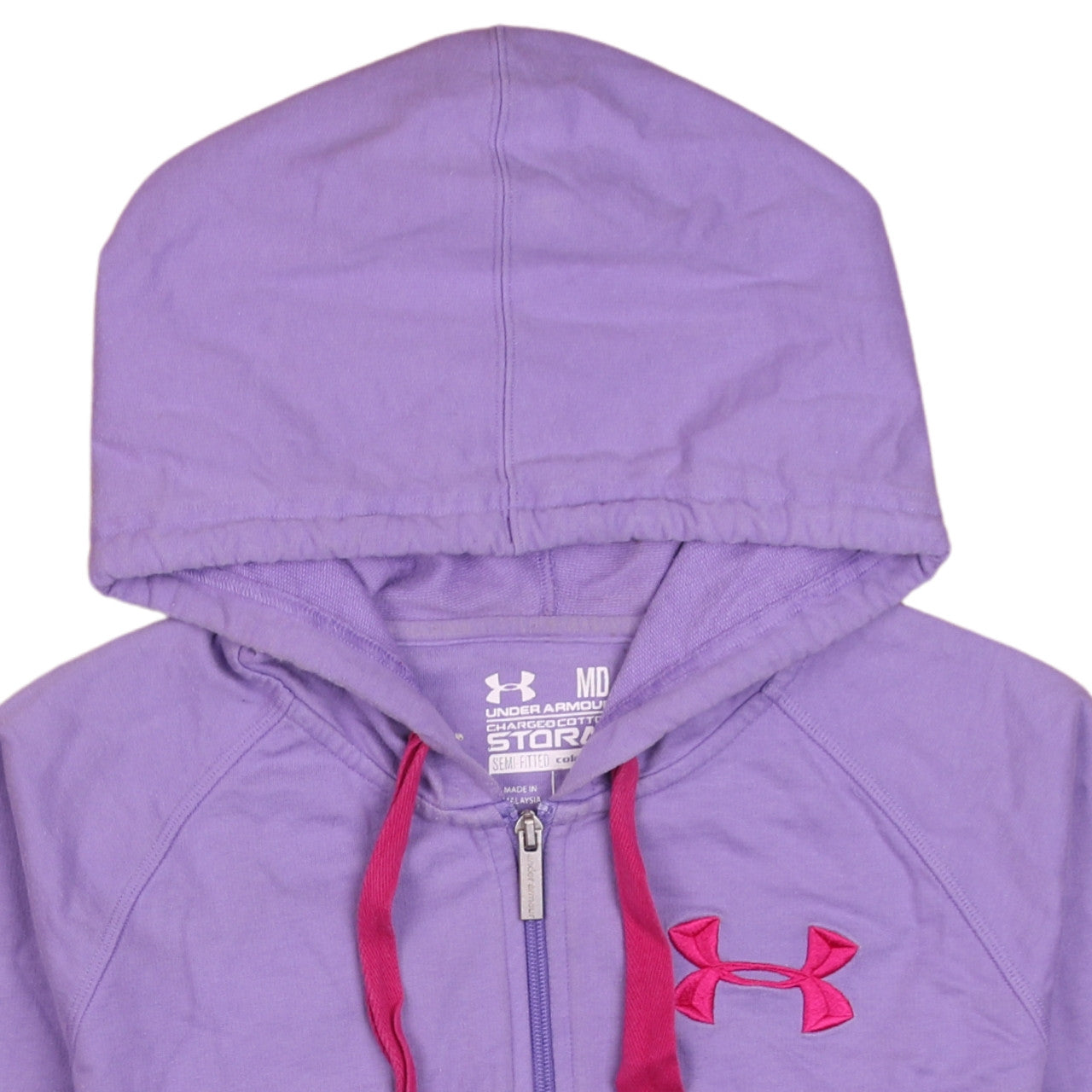 Under Armour Women Purple Full Zip Hoodie Size M Charged Cotton Storm