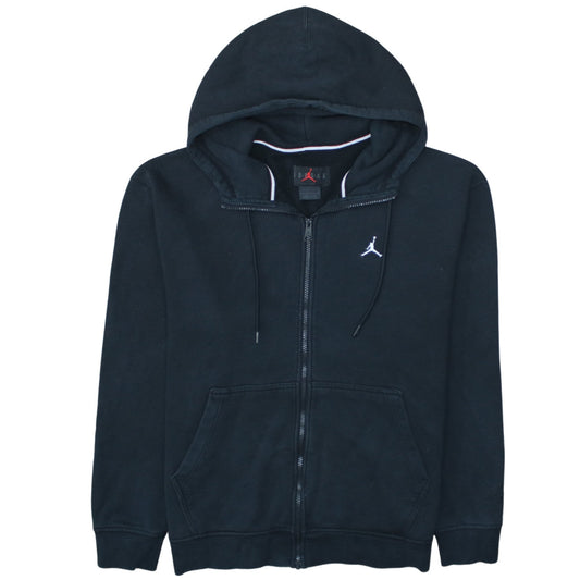 Jordan Men's Black Full Zip Hoodie in Size M - Sports Fleece Sweatshirt