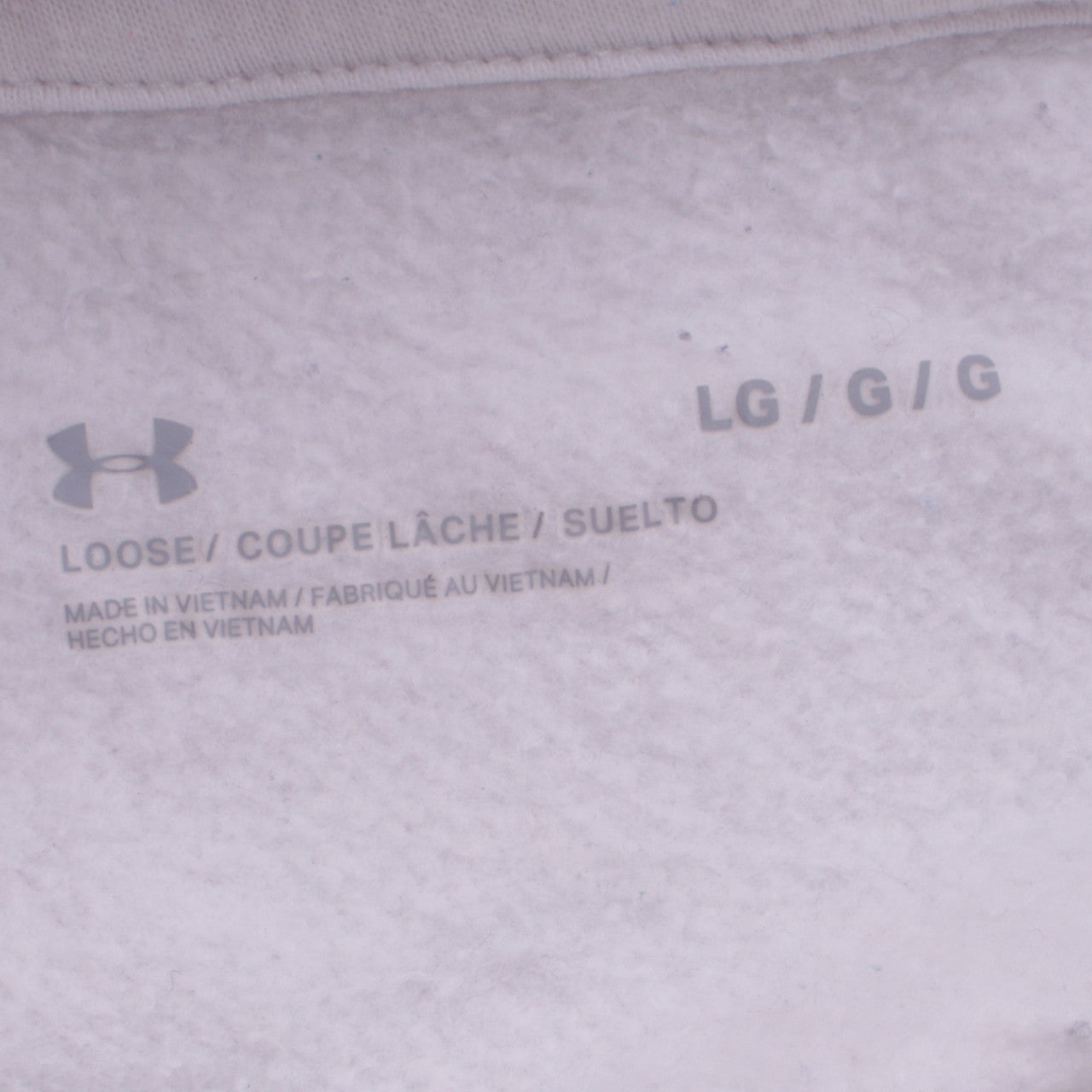 Under Armour Womens White Pullover Hoodie Size L Loose Fit UA Logo