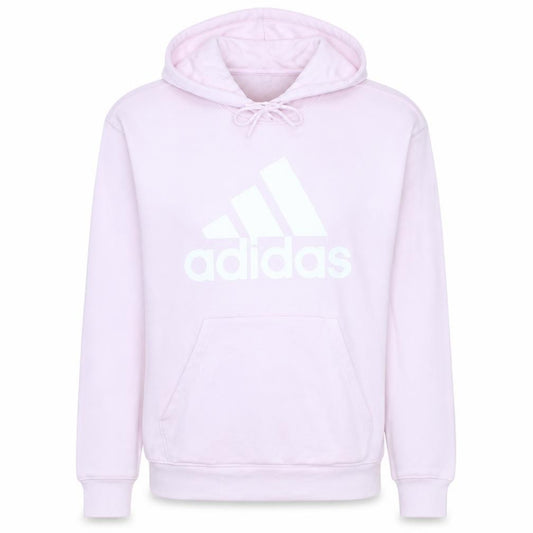 Adidas Women Pink Pullover Hoodie Small Logo Print Lined Hooded