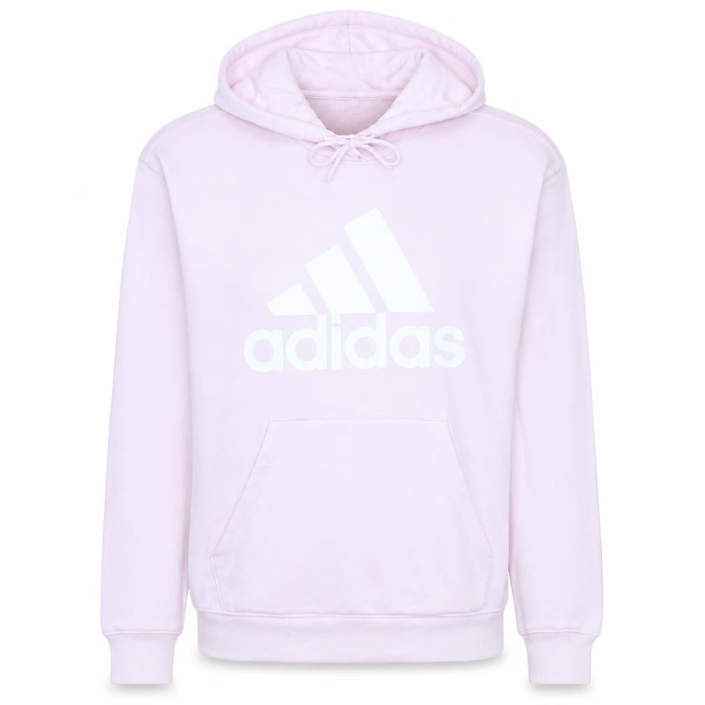 Adidas Women Pink Pullover Hoodie Small Logo Print Lined Hooded