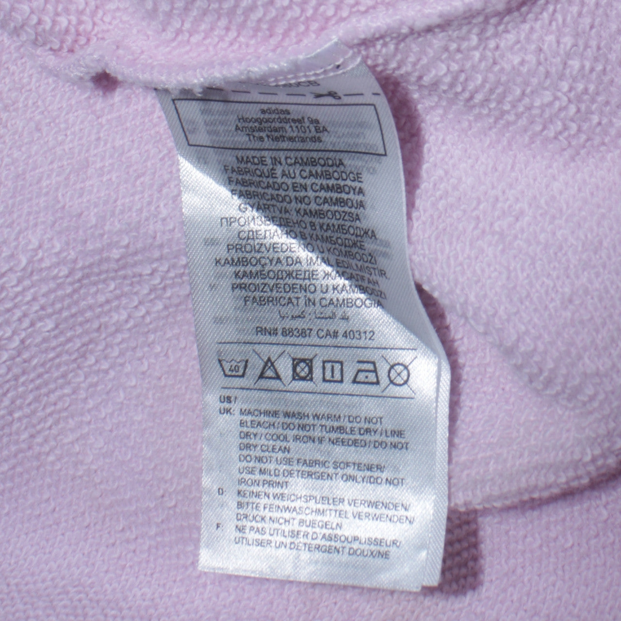 Adidas Women Pink Pullover Hoodie Small Logo Print Lined Hooded