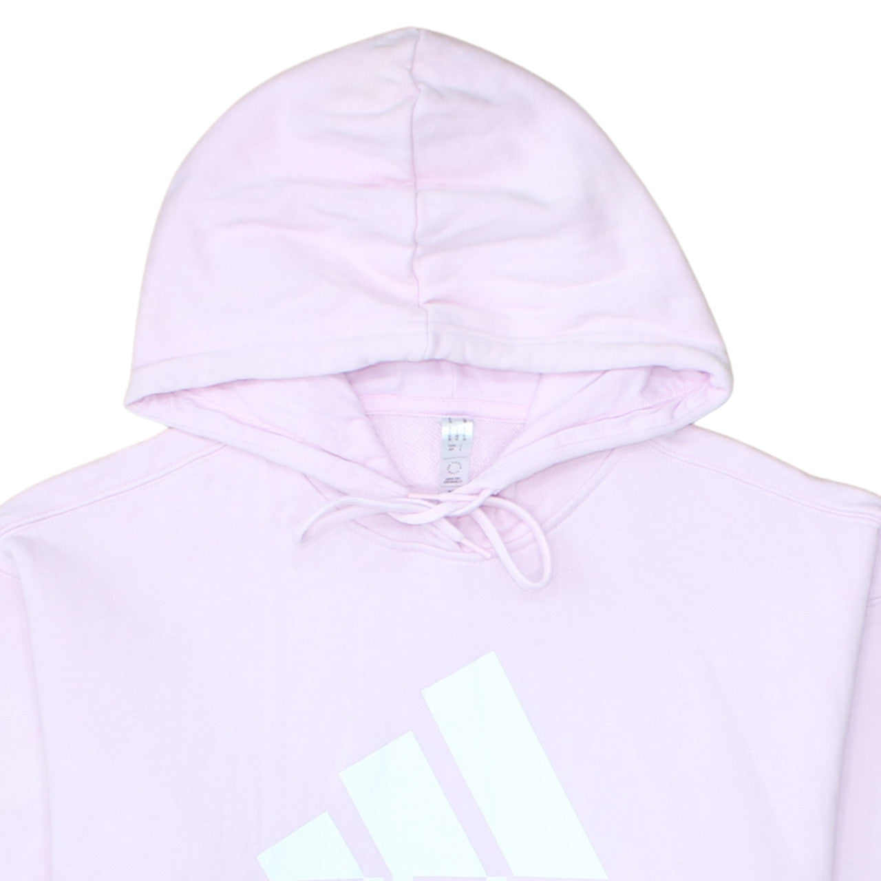 Adidas Women Pink Pullover Hoodie Small Logo Print Lined Hooded