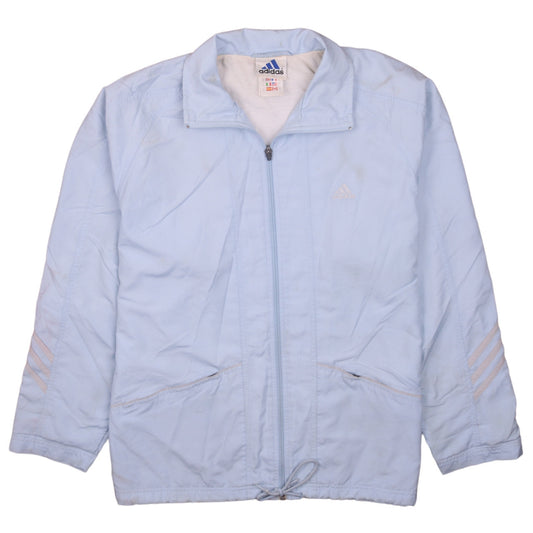 Adidas Womens Light Blue Full Zip Windbreaker Jacket Size 16