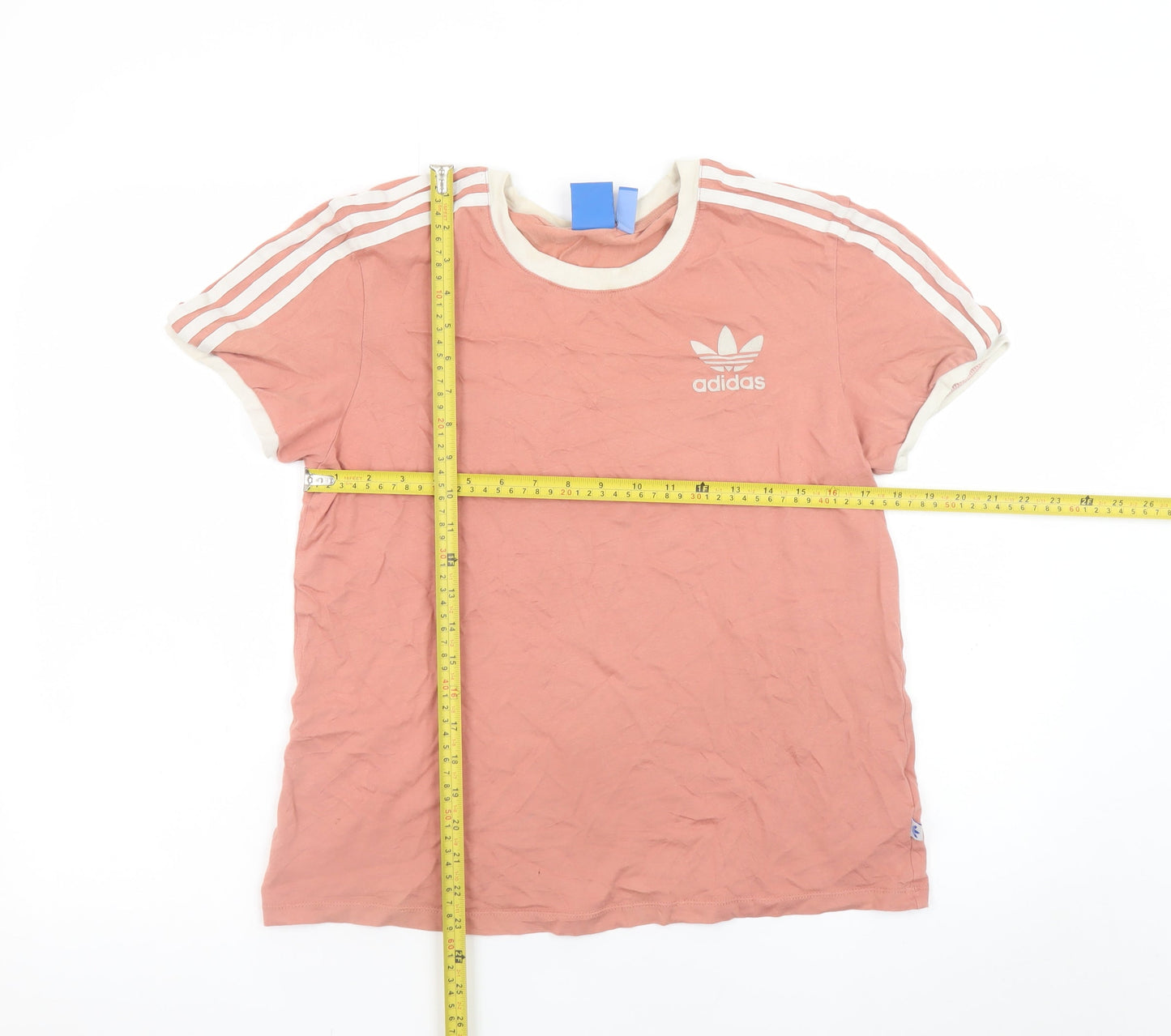 Adidas Womens Pink Ringer T-Shirt Size 8 Casual Cotton