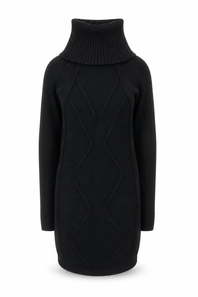 Karen Millen Women’s Black XS Roll Neck Knit Bodycon Dress