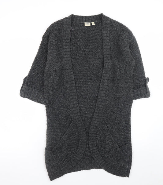Esprit Women’s Grey Chunky Knit Open Front Cardigan L