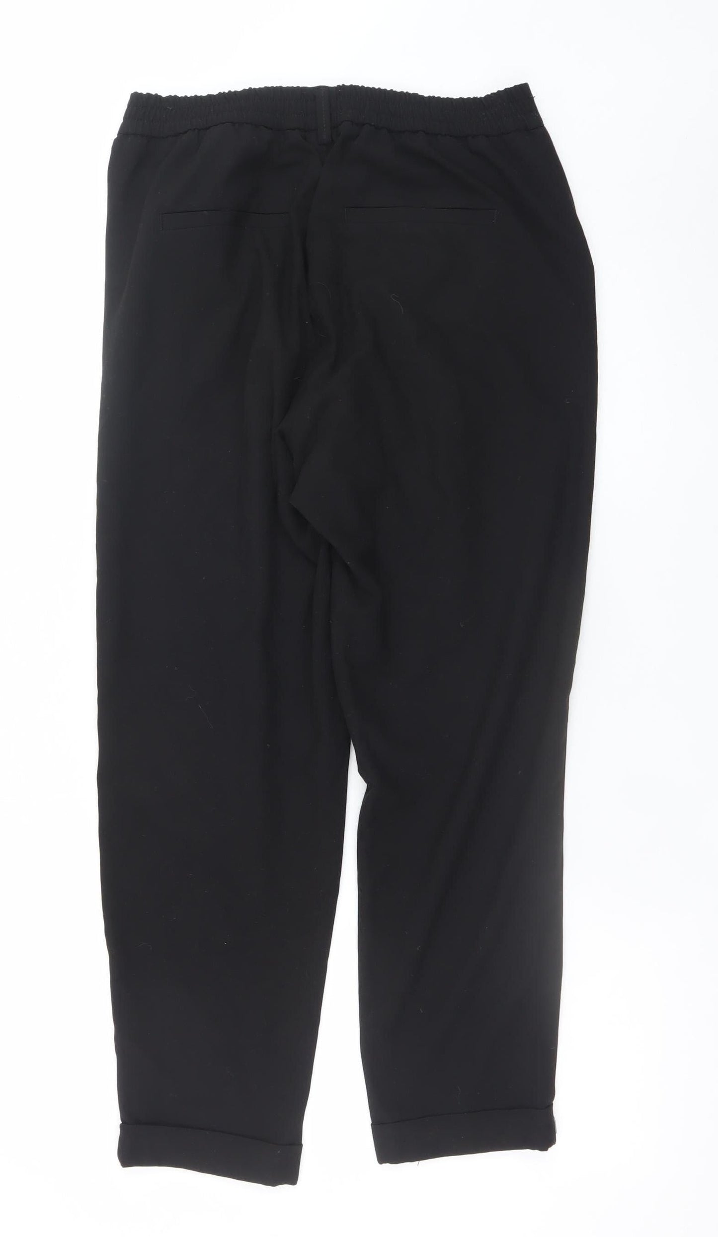 Savida Women’s Black Cropped Trousers Size 12 Polyester Blend