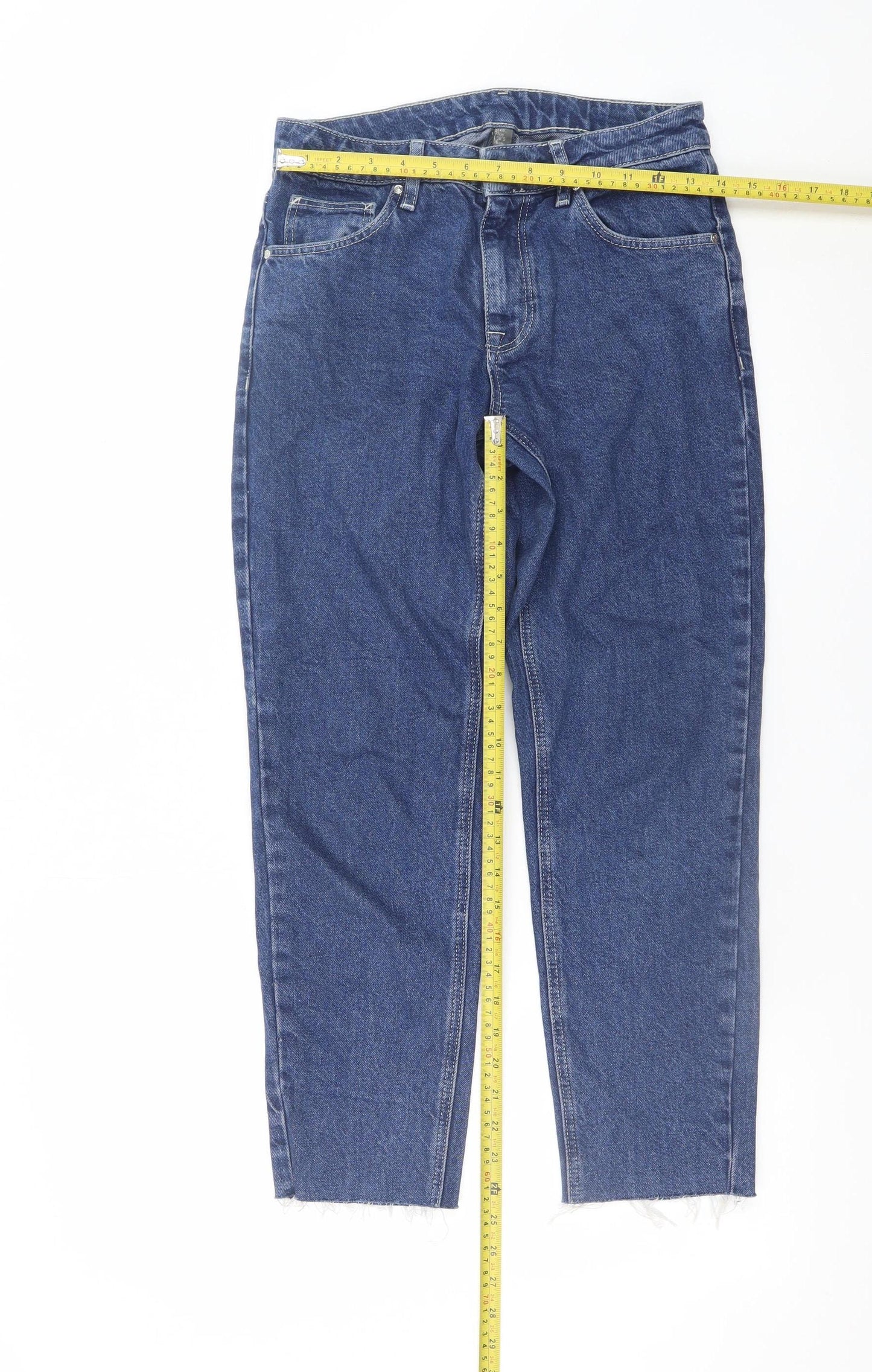 ASOS Womens Blue High Rise Straight Denim Jeans Size M