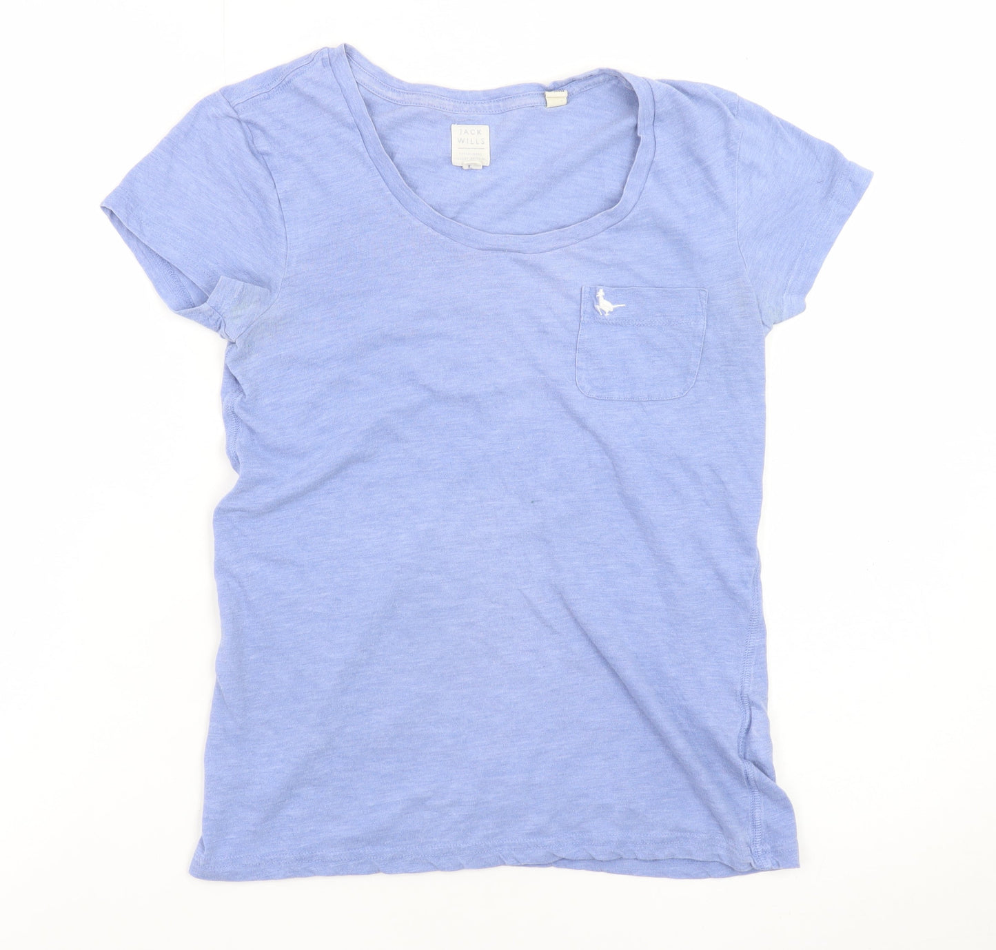 Jack Wills Womens Blue Basic T-Shirt Size 6 Short Sleeve