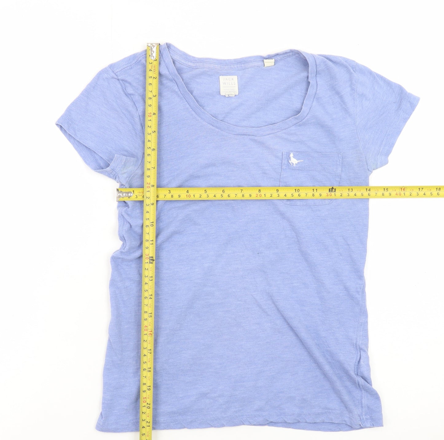 Jack Wills Womens Blue Basic T-Shirt Size 6 Short Sleeve